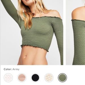 Textured Long Sleeve Crop